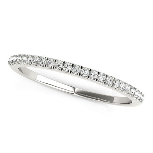 Bids.com 14k White Gold Scallop Style Setting Diamond Wedding Band (1/8 cttw) Rings