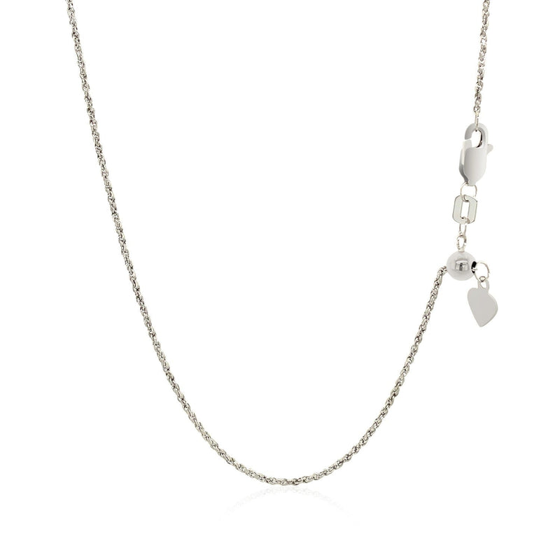 Bids.com 14k White Gold Adjustable Rope Chain 1.0mm Necklaces