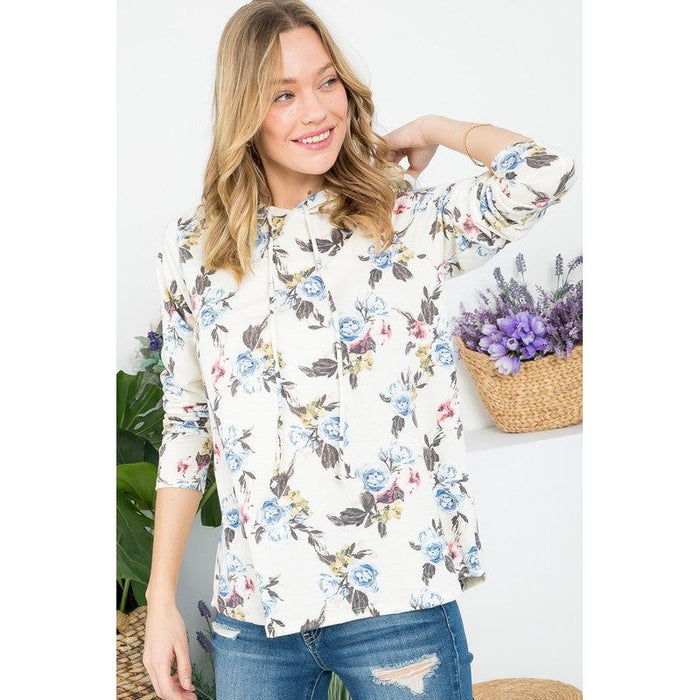 ALLOVER FLORAL SWEATSHIRT TOP