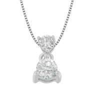 Bids.com 14K White Gold 1/2 cttw Round Cut Diamond Pendant Necklace (I-J, I1-I2) Necklaces
