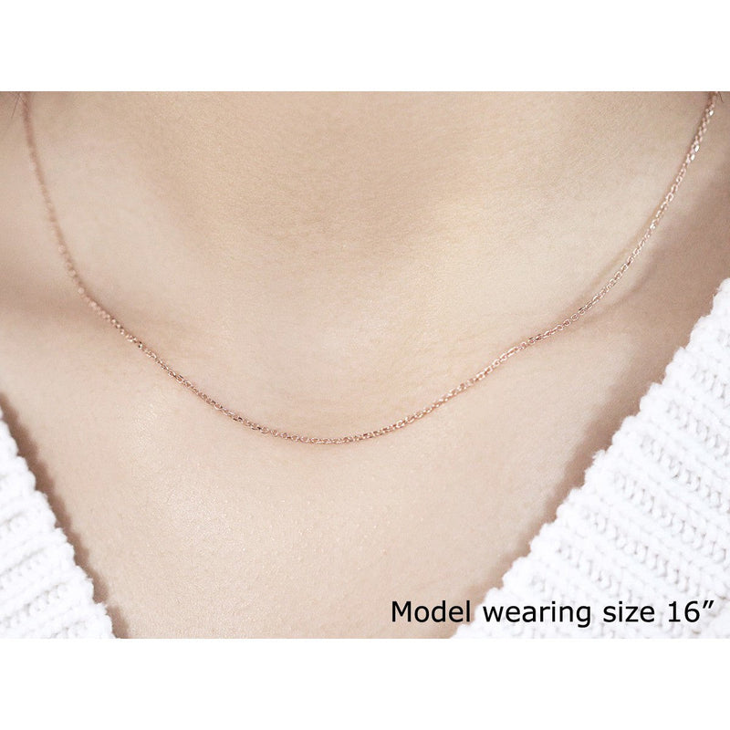 Bids.com 14k Rose Gold Diamond Cut Cable Link Chain 1.1mm Necklaces