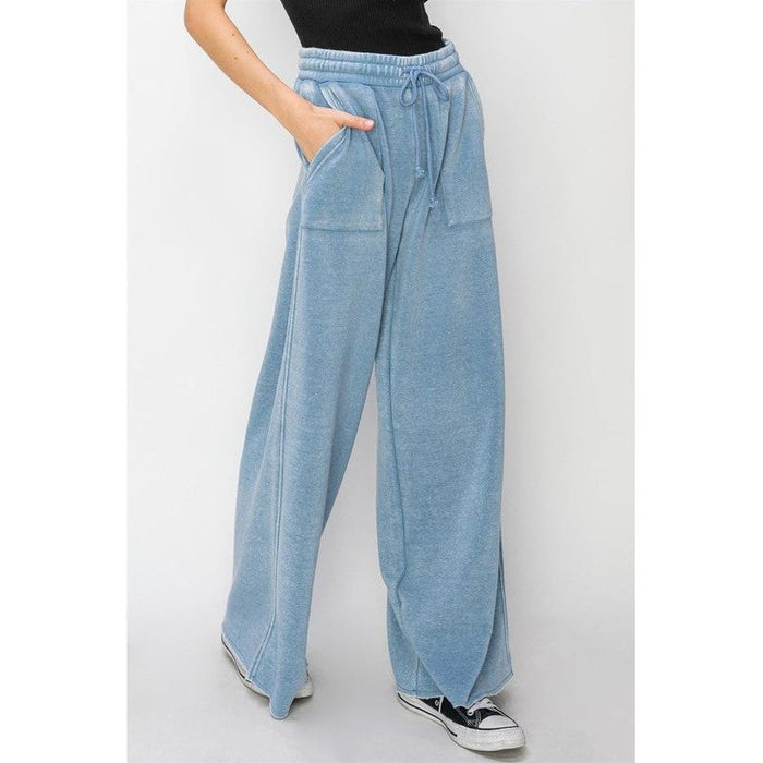 High Rise Wide Leg Drawstring Pants