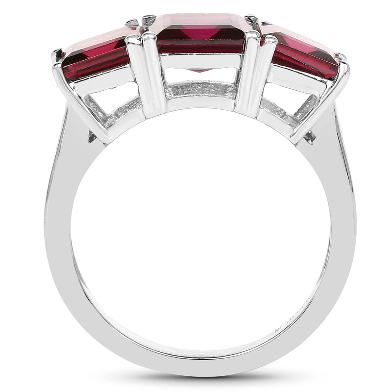 Bids.com 4.87 Carat Genuine Rhodolite .925 Sterling Silver Ring Rings
