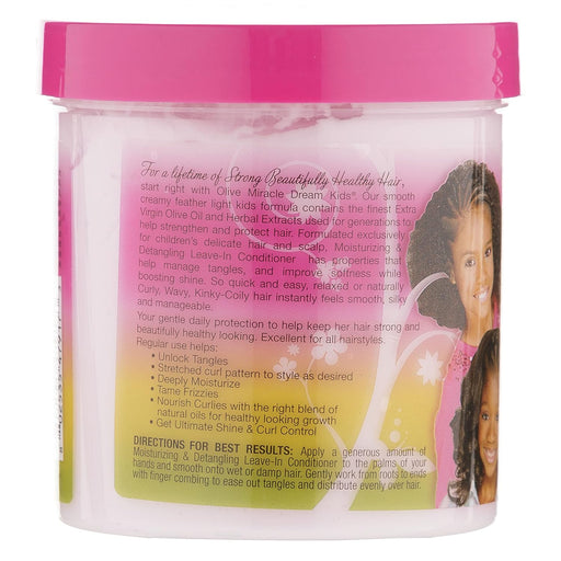 VIP Extensions African Pride Dream Kids Olive Miracle Detangling Moisturizing Leave-In Conditioner - Contains Olive Oil, Moisturizes & Nourishes Coils & Hair Curls, 15 Oz Hair Care