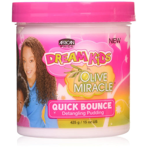 VIP Extensions African Pride Dream Kids Olive Miracle Quick Bounce Detangling Pudding, 15 oz Styling Cream White Smoke