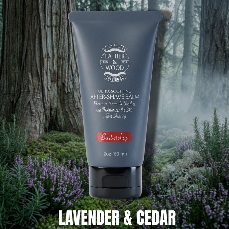 Lather & Wood Shaving Co After-Shave Balm - Barbershop Men Grooming, Health