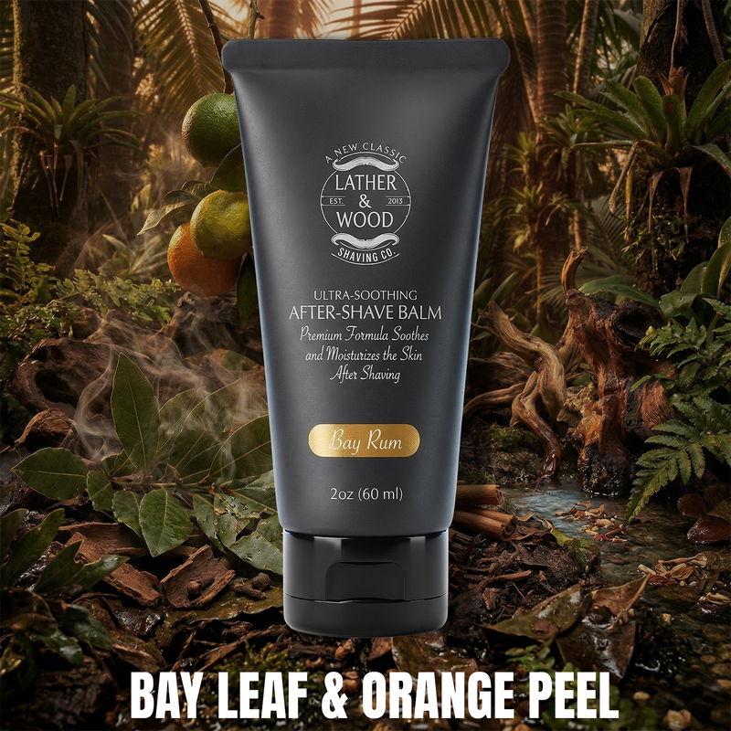 Lather & Wood Shaving Co After-Shave Balm - Bay Rum Men Grooming, Health