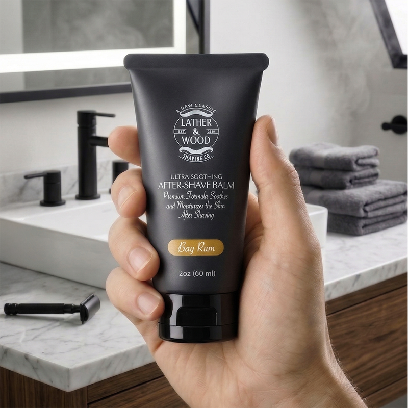 Lather & Wood Shaving Co After-Shave Balm - Bay Rum Men Grooming, Health