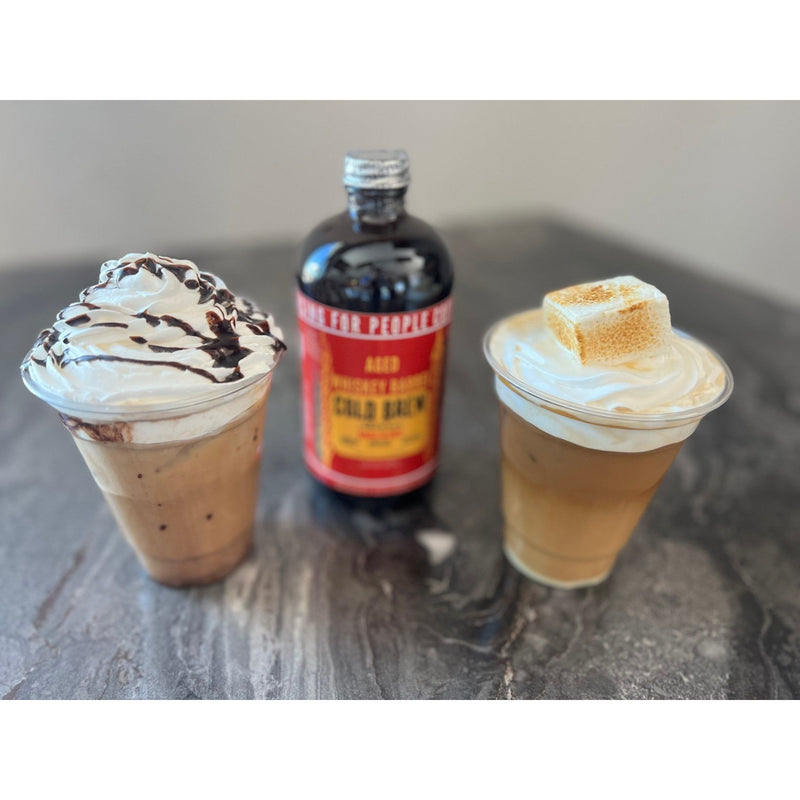 Rising For People Coffee Co. Aged Whiskey Barrel Concentrated Cold Brew Coffee Coffee