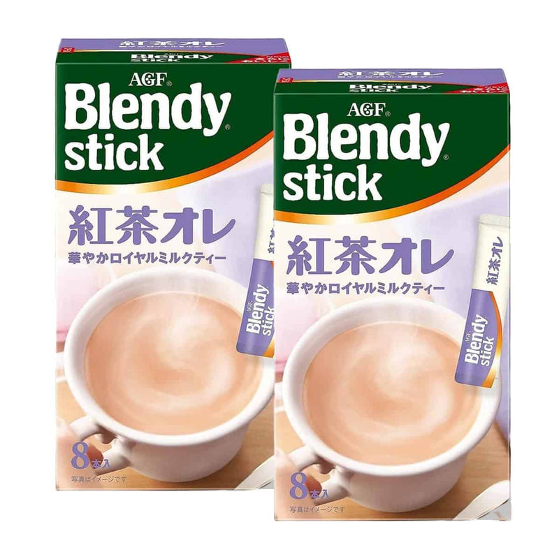 Nava Beauty AGF Blendy Stick Kocha Latte Au Lait 8 Sticks x 2 Boxes White Smoke