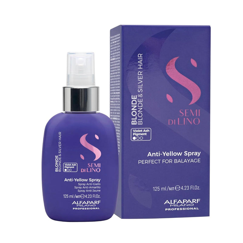 VIP Extensions Alfaparf Milano Semi Di Lino Blonde Spray Against Yellow Undertones for Blondes and Highlighted Hair 125 ml (B09VL588R7) Hair Care