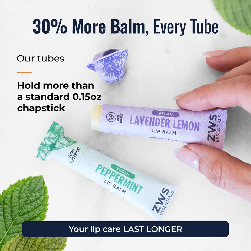 ZeroWasteStore.com All Natural Lip Balm White Smoke Lip Balm Set - Bundle of 5,Organic Trio,Vegan Duo,Organic Almond Vanilla,Organic Orange Vanilla,Organic Raspberry Mint,Vegan Peppermint,Vegan Lavender Lemon