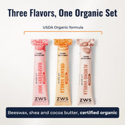 ZeroWasteStore.com All Natural Lip Balm White Smoke Lip Balm Set - Bundle of 5,Organic Trio,Vegan Duo,Organic Almond Vanilla,Organic Orange Vanilla,Organic Raspberry Mint,Vegan Peppermint,Vegan Lavender Lemon