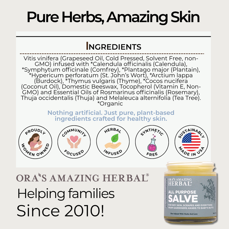 Ora's Amazing Herbal All Purpose Salve, Multipurpose Herbal Salve with Tea Tree Skin Care
