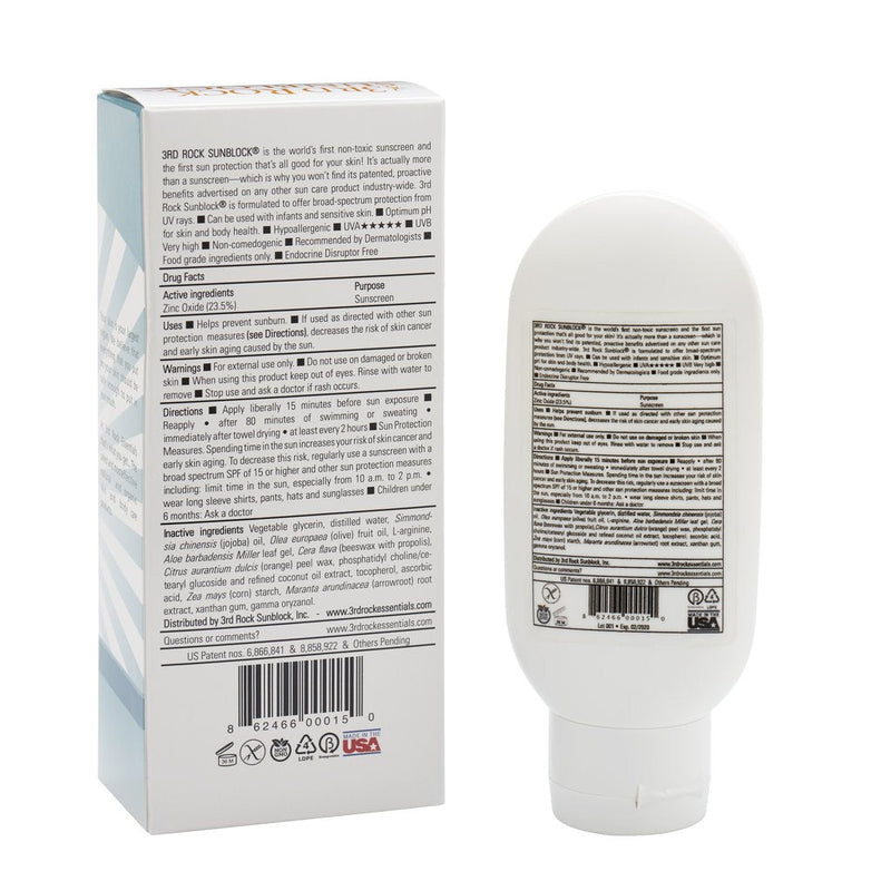 3rd Rock Essentials 3rd Rock Sunblock® Sunscreen Lotion - Unscented - Zinc Oxide SPF 35 All Natural SunBlock