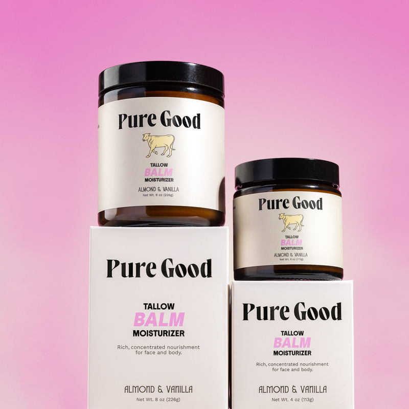 Pure Good LLC Almond & Vanilla - Tallow Balm Moisturizer Tallow Balm Plum 4 oz,8 oz