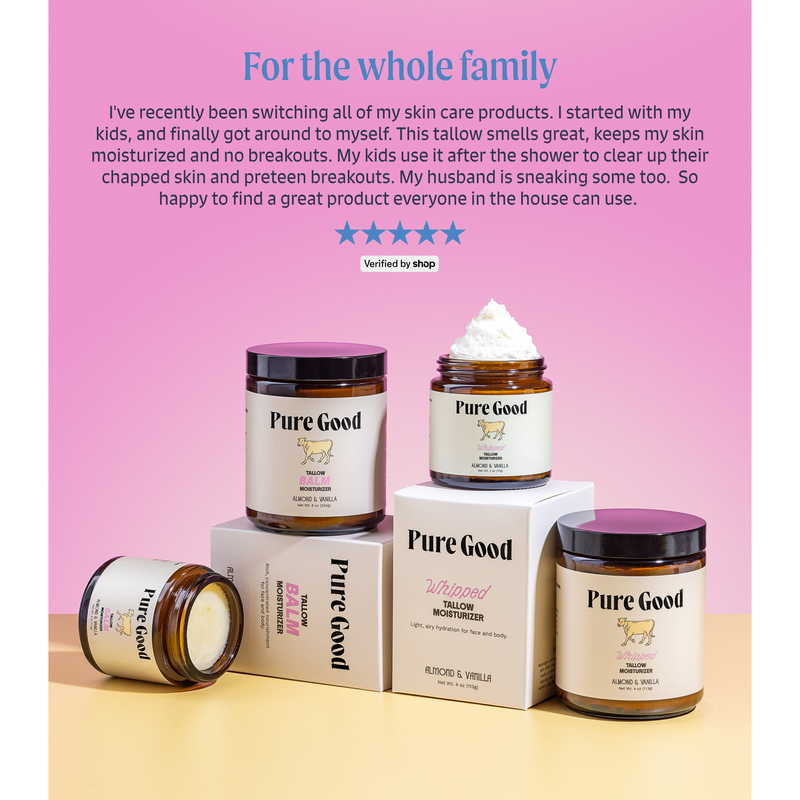 Pure Good LLC Almond & Vanilla · Tallow Balm Tallow Balm Plum Regular,Large