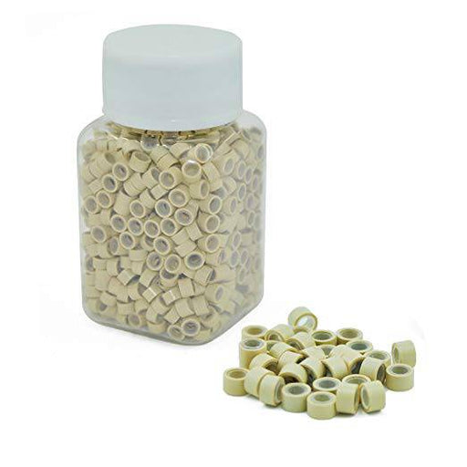 VIP Extensions Aluminum Silicone Micro Rings Style ''D'' MICROLINKS White Smoke 13-BEIGE (1000 PCS)