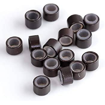 VIP Extensions Aluminum Silicone Micro Rings Style ''D'' MICROLINKS White Smoke 1-BLACK (1000PCS),3-D.BROWN (1000 PCS),13-BEIGE (1000 PCS)