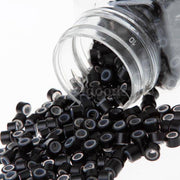 VIP Extensions Aluminum Silicone Micro Rings Style ''D'' MICROLINKS White Smoke 1-BLACK (1000PCS)