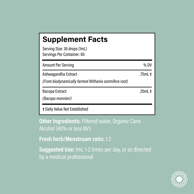 Portland Ashwagandha Farm Ashwagandha Bacopa - Spagyric Tincture Tincture