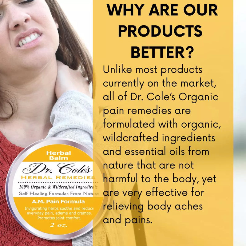 COLEHERBALS LLC 21 - Dr. Cole's A.M. Pain Herbal Balm Herbal Light Goldenrod