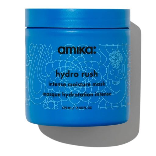 Nava Beauty Amika Hydro Rush Intense Moisture Hair Mask with Hyaluronic Acid Hair Dark Cyan 16 Oz