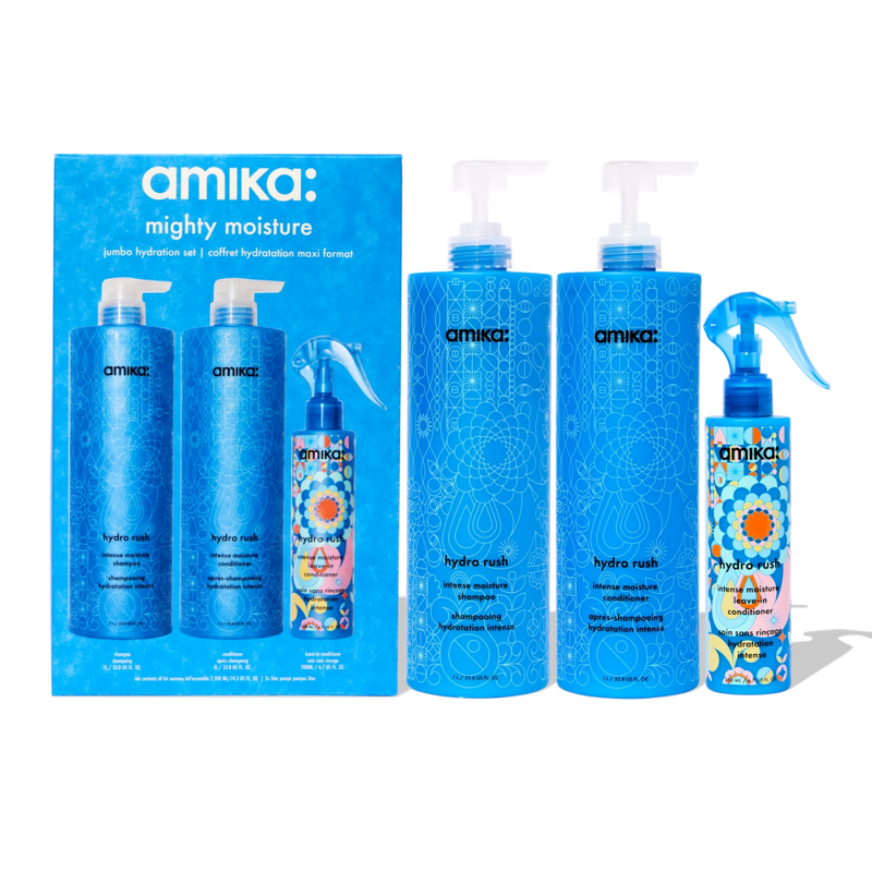 Nava Beauty Amika Mighty Moisture Jumbo Hydration Set Shampoo &amp; Conditioner Black Default Title