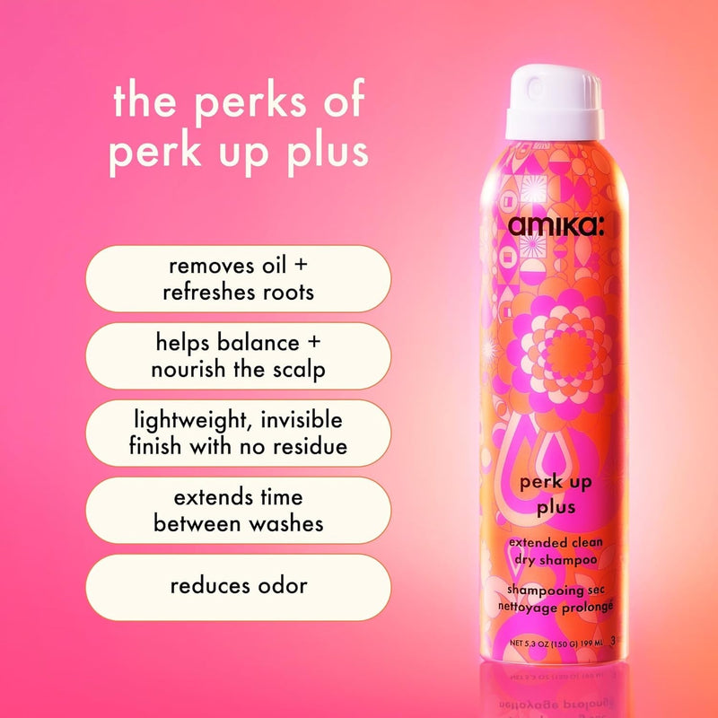 Nava Beauty Amika Perk Up Plus Extended Clean Dry Shampoo Hair Pink 1.8 Oz,5.3 Oz,9.5 Oz