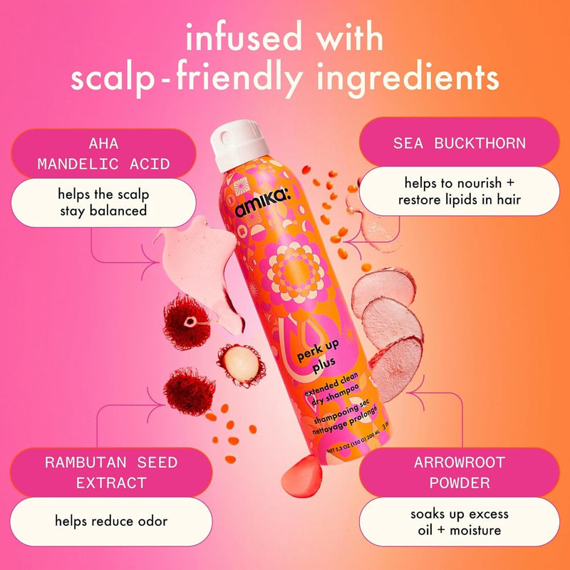 Nava Beauty Amika Perk Up Plus Extended Clean Dry Shampoo Hair Hot Pink 1.8 Oz,5.3 Oz,9.5 Oz
