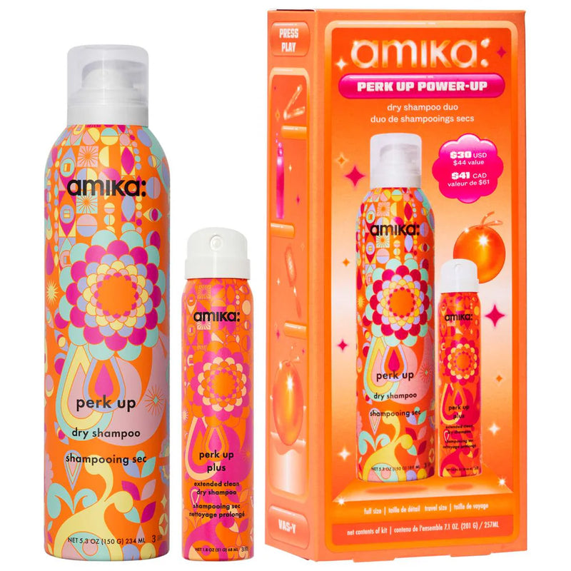 Nava Beauty Amika Perk Up Power-Up Dry Shampoo Duo White Smoke