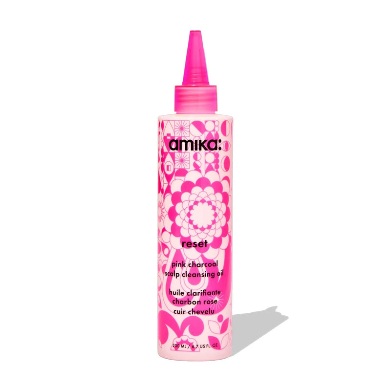 Nava Beauty Amika Reset Pink Charcoal Scalp Cleansing Oil 6.7 Oz Hair White Smoke
