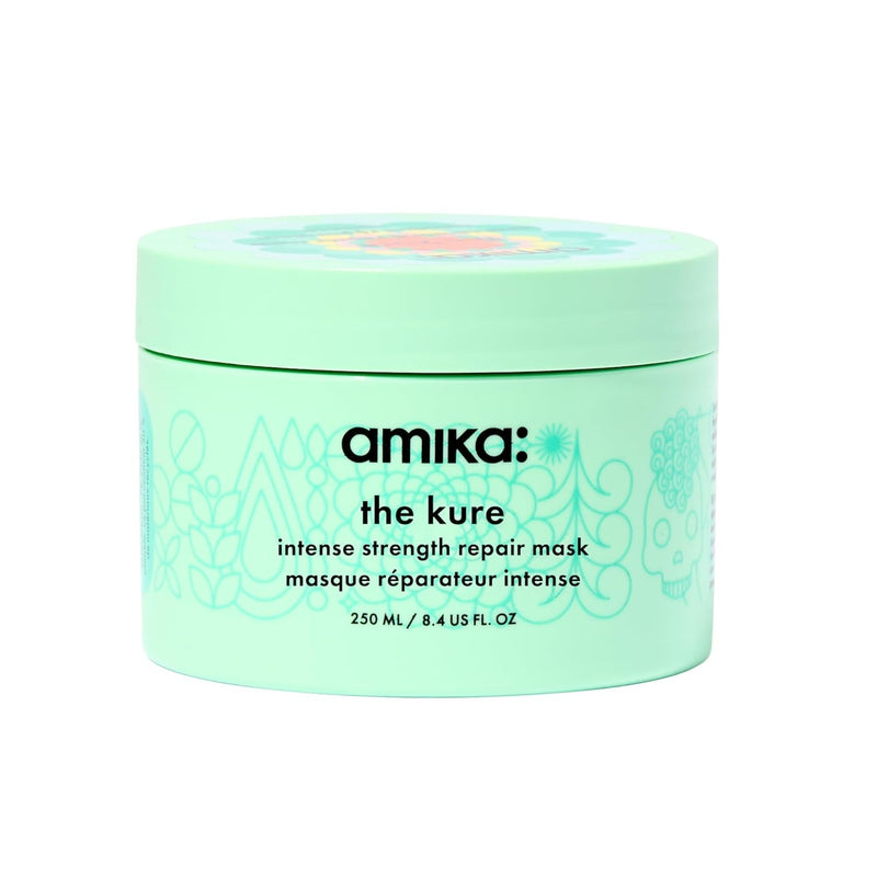 Nava Beauty Amika The Kure Intense Bond Repair Mask Hair Pale Turquoise 8.4 Oz