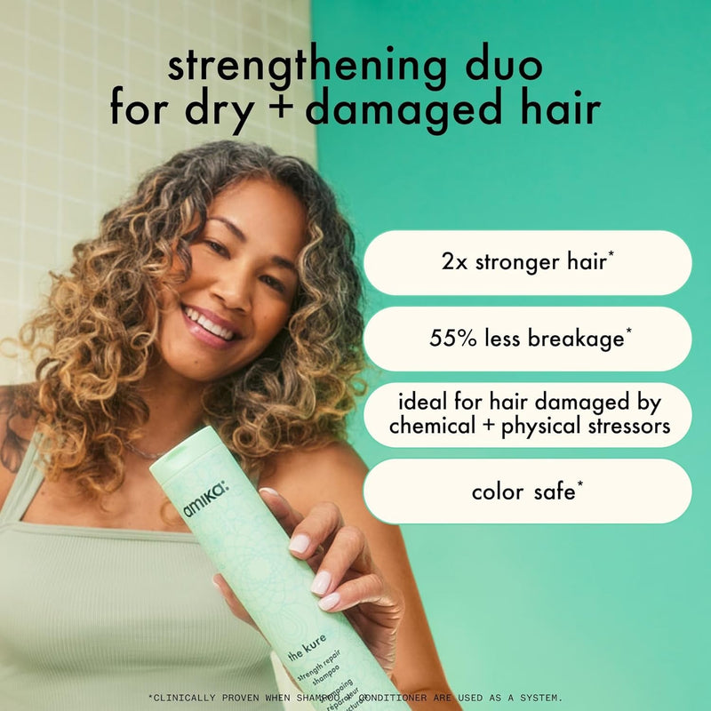 Nava Beauty Amika The Kure Strength Repair Conditioner Hair Care Gray 9.2 Oz / 275 mL,16.9 Oz / 500 mL,33.8 Oz / 1000 mL