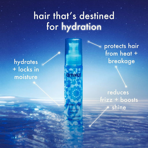 Nava Beauty Amika Water Sign Hydrating Hair Oil with Hyaluronic Acid 1.7 Oz Hair Midnight Blue