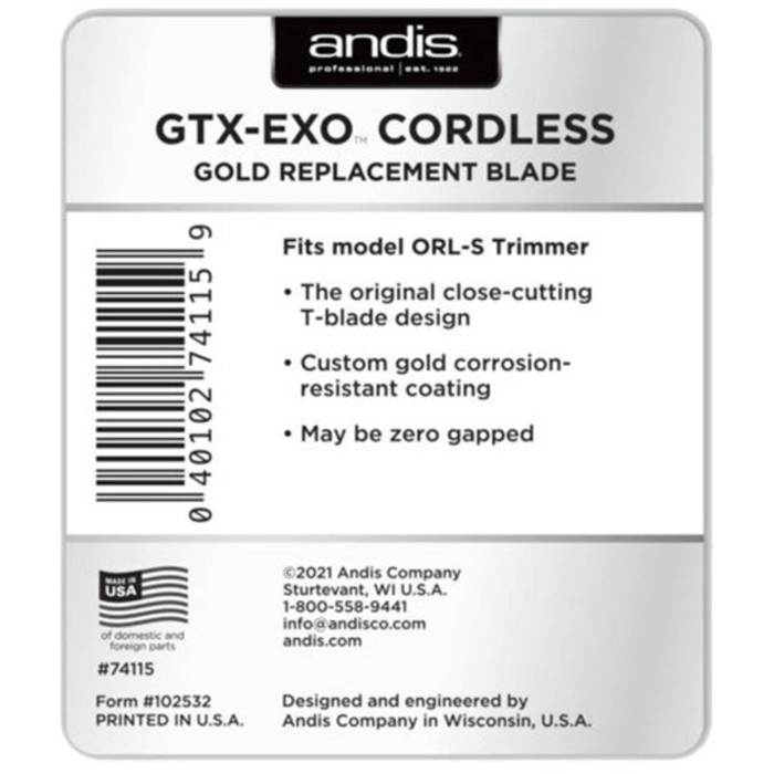 Andis Gtx-Exo Cordless Gold Replacement Blade #74115