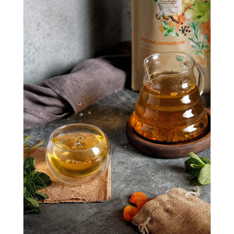 Gardenika Shop Anti-Inflammatory Loose Tea, Daily Comfort & Wellness Support - Ayurvedic Blend with Turmeric - Ginger & Cinnamon - Herbal & Caffeine-Free - Organic & Kosher Loose Leaf Tea