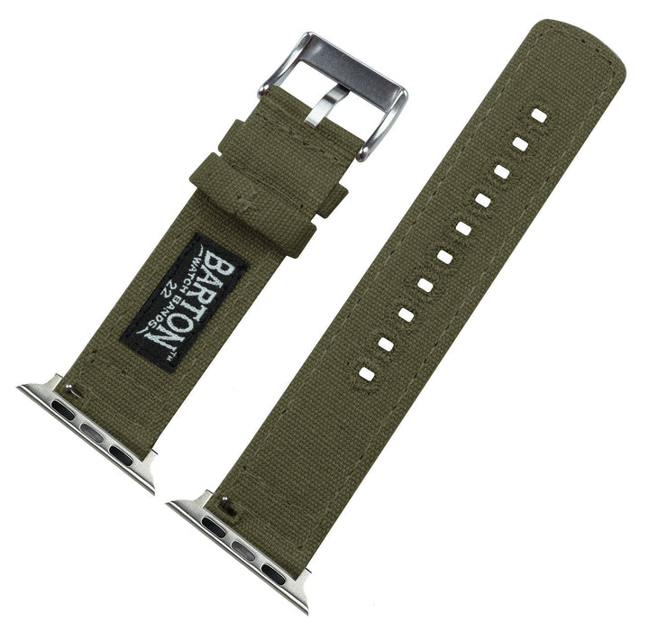 Apple Watch Canvas Army Green Watch Band by Barton Watch Bands