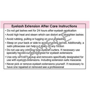 GladGirl Lash Care Instructions & Appointment Card - 25 per Quantity Marketing