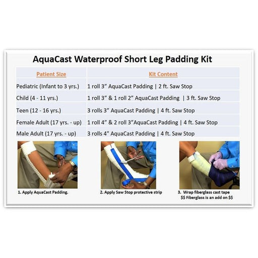 OrthoTape.com AQUACAST Waterproof Short Leg Cast Cast Kit