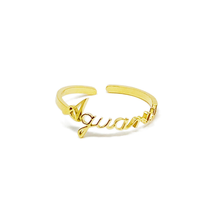 Scripted Zodiac Ring