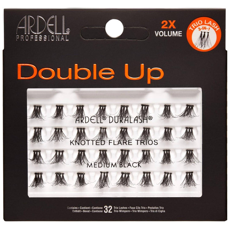 VIP Extensions Ardell Double Up - Knotted Flare Trios - Medium Black Eyelash