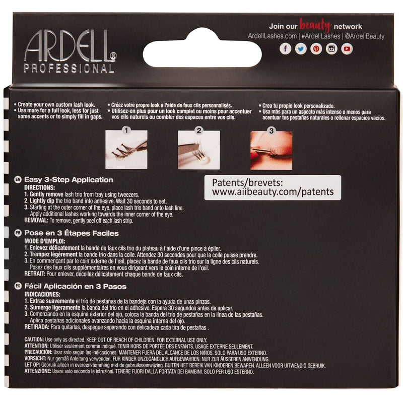 VIP Extensions Ardell Double Up - Knotted Flare Trios - Medium Black Eyelash