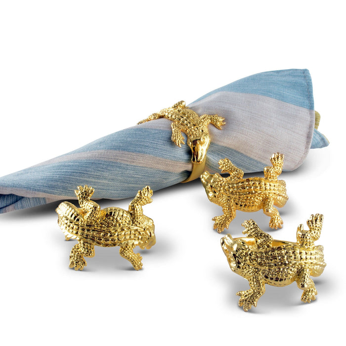 Golden Gator Napkin Rings