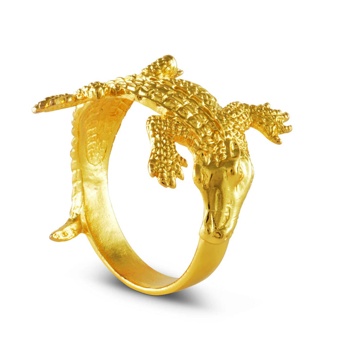 Golden Gator Napkin Rings