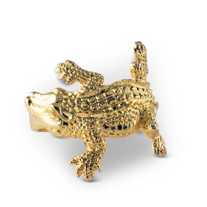 Golden Gator Napkin Rings