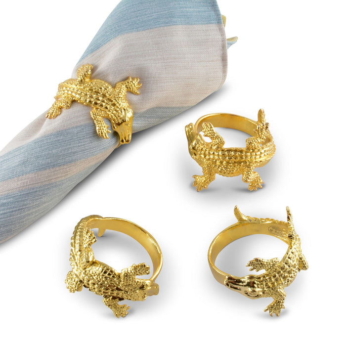 Golden Gator Napkin Rings