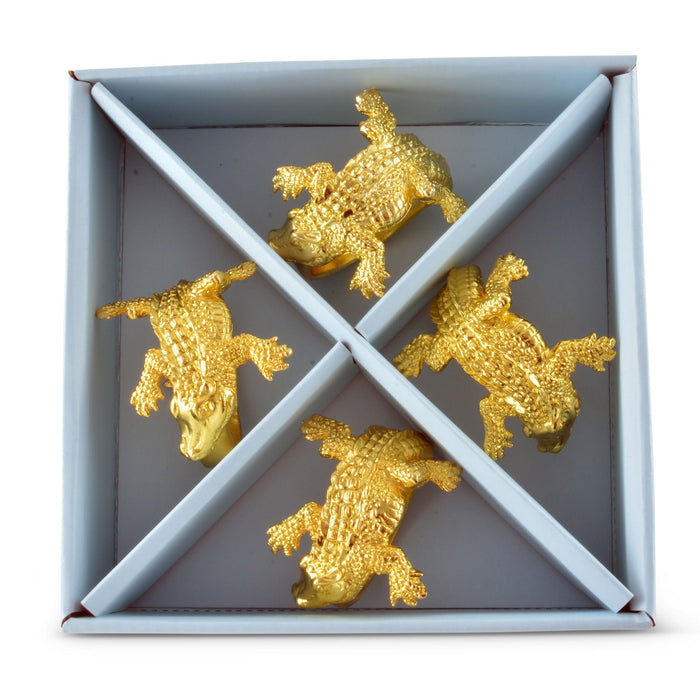 Golden Gator Napkin Rings