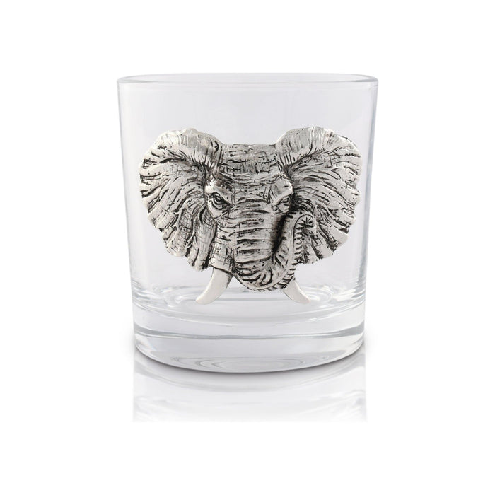 Bar Glasses Set of 4 with Metal Elephant