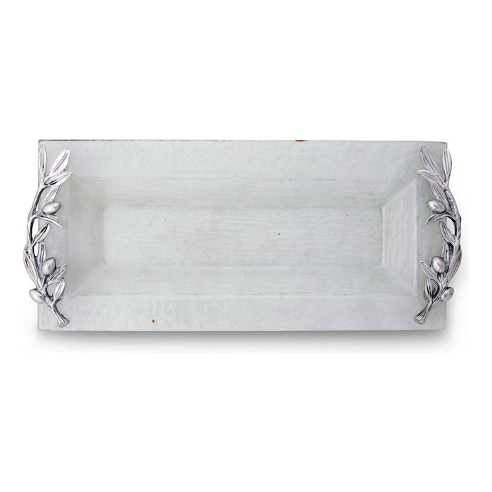 Olive Oblong Glass Serving Tray